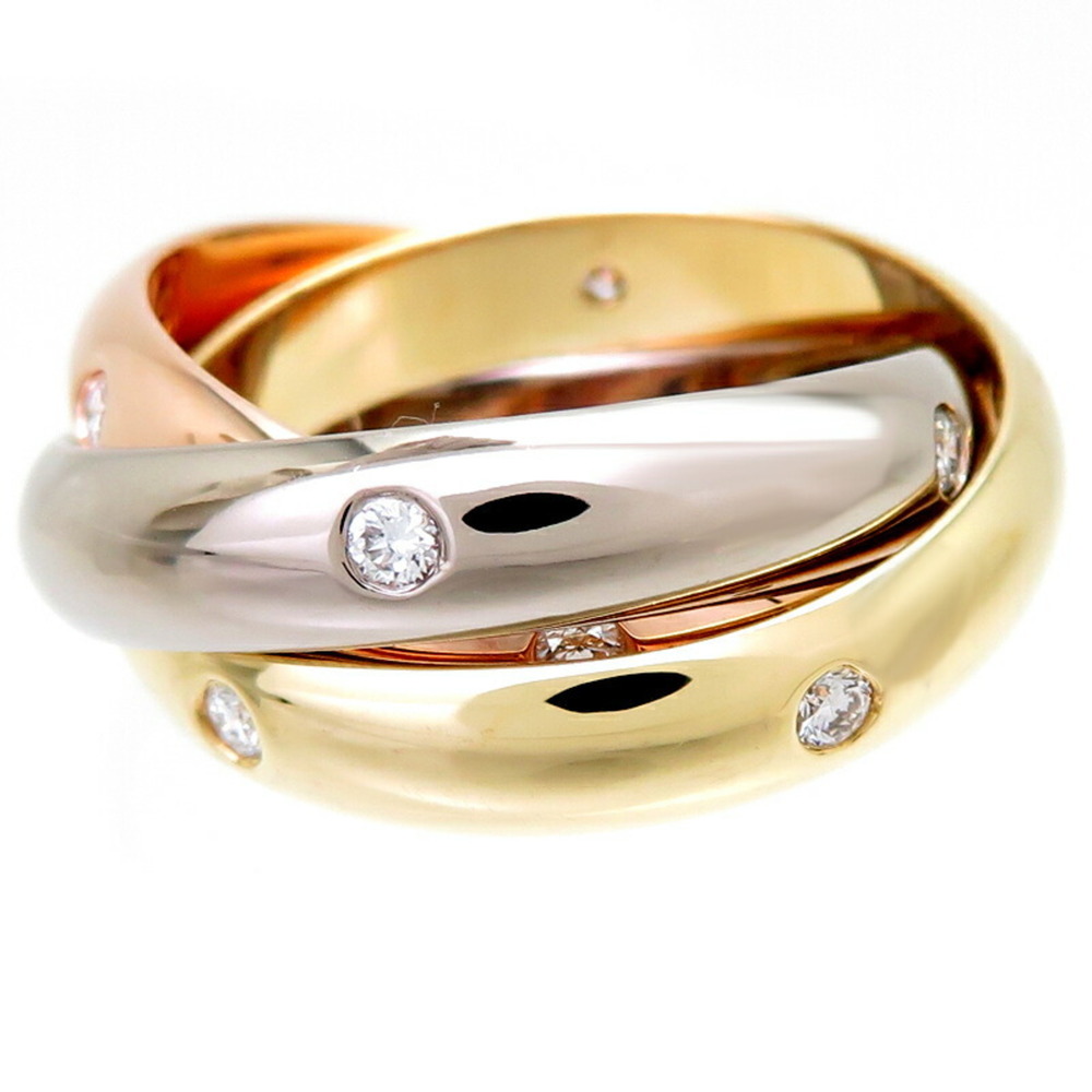 Cartier #48 Trinity Diamond Ladies Ring B40388 750 Yellow Gold Size 8 - Picture 4 of 10